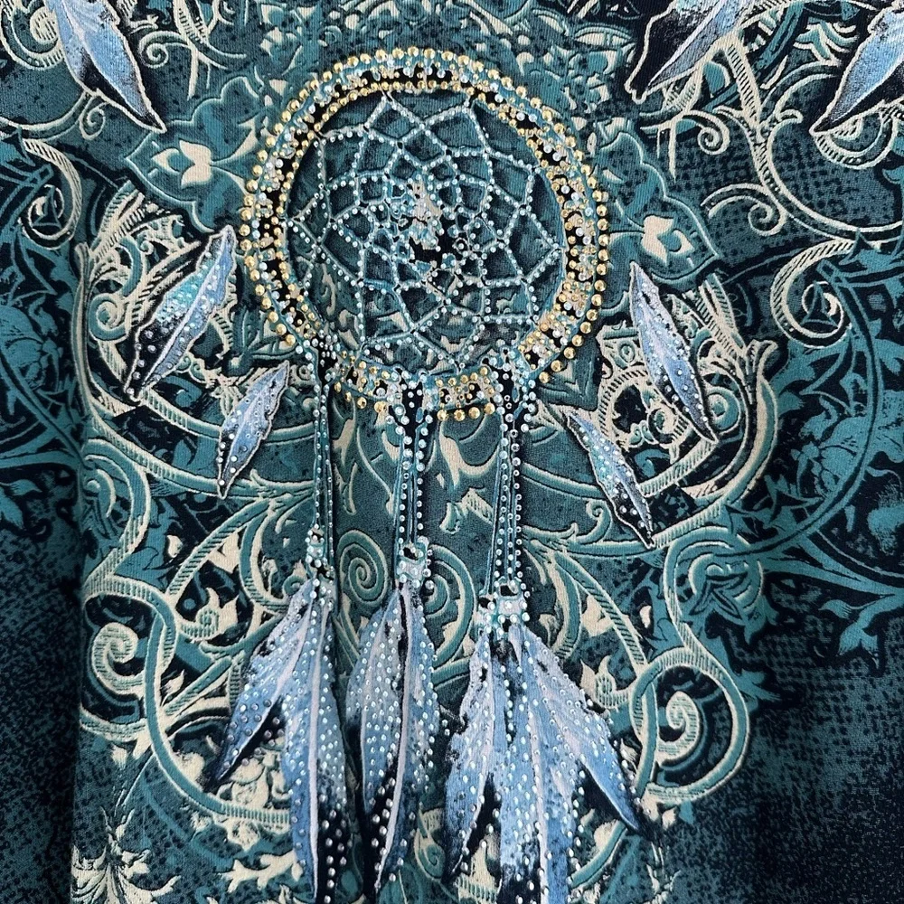 NWOT vintage Cactus Bay top with sequins dreamcatcher and feathers size XXL - Picture 2 of 5
